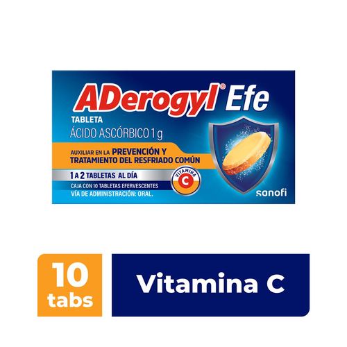 Tabletas Aderogyl Efe Vitamina C Caja con 10 Tabletas de 1g
