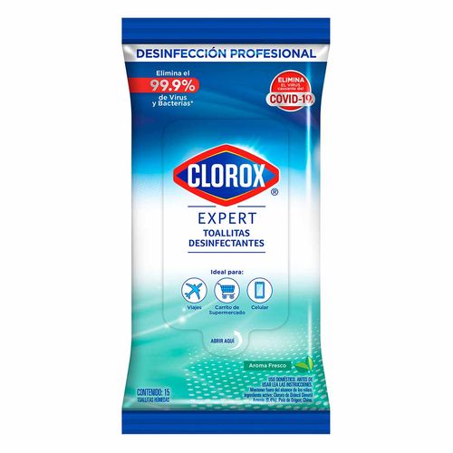Toallitas Desinfectantes Clorox Expert 15 Toallitas