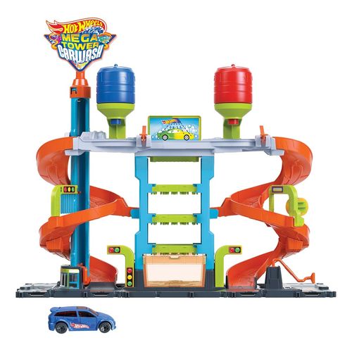 Set de juego Hot Wheels City Autolavado Mega Torre