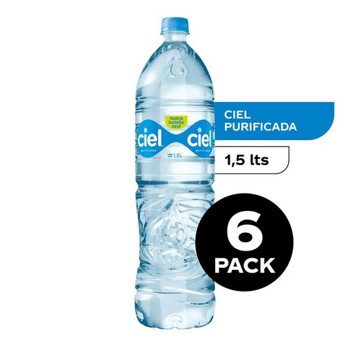 Agua Natural Purificada Ciel 1.5L 6 Pack
