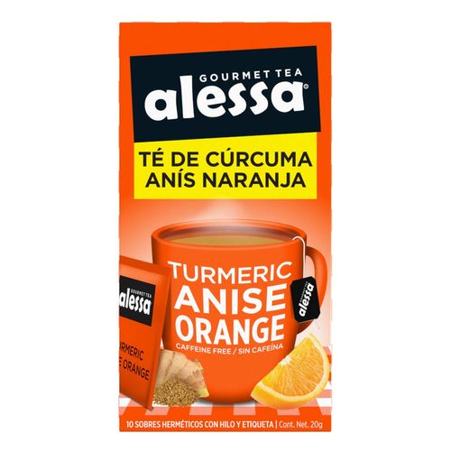 Té Gourmet Alessa Turmeric Anis Orange 10 Sobres 20g