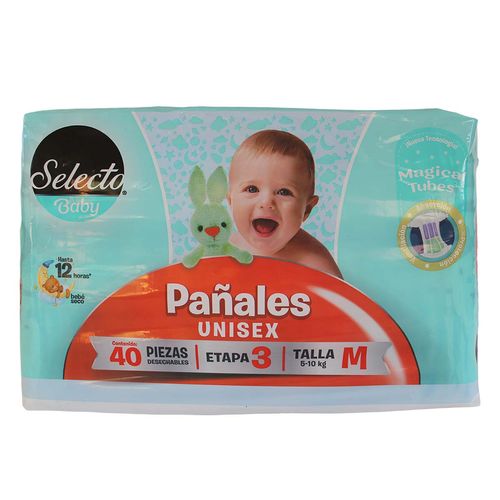 Pañal Selecto Baby Etapa 3 Talla M 40 Piezas
