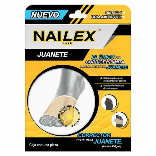 Corrector Textil Nailex de Uso Diurno para Corregir el Juanete y Disminuir la Presión 1 Pieza