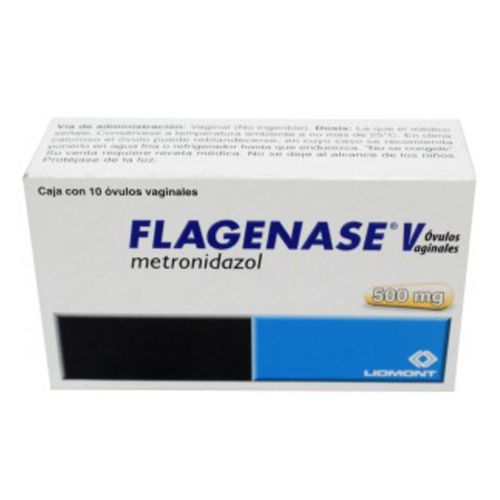 Óvulos Vaginales Flagenase V 500mg Caja con 10 Óvulos