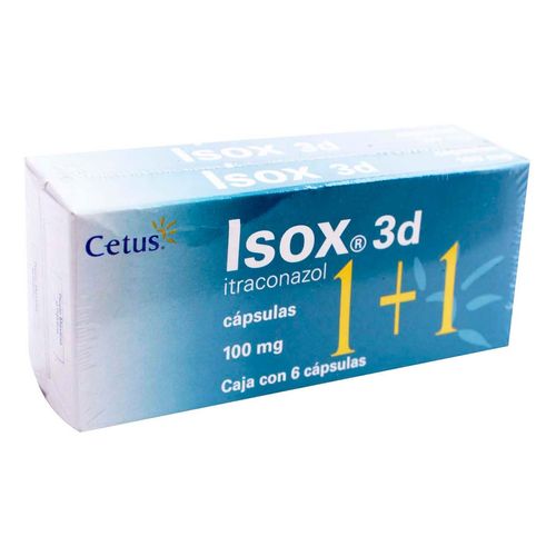 Cápsulas Isox 3d 100mg 2 Cajas de 6 Cápsulas