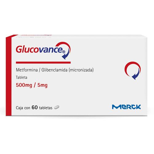 Tabletas Glucovance 500mg/5mg Caja con 60 Tabletas