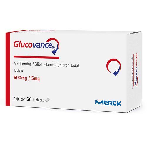 Tabletas Glucovance 500mg/5mg Caja con 60 Tabletas