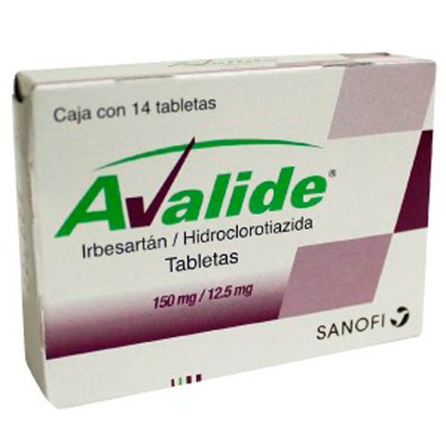 Tabletas Avalide 150mg/12.5mg Caja con 14 Tabletas