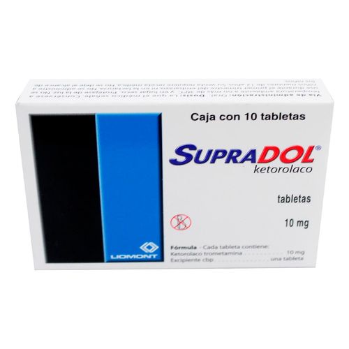 Tabletas SupraDol 10mg Caja con 10 Tabletas