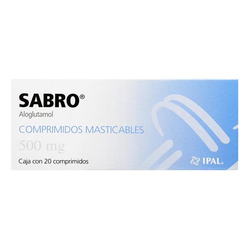Comprimidos Masticables Sabro 500mg Caja con 20 Comprimidos