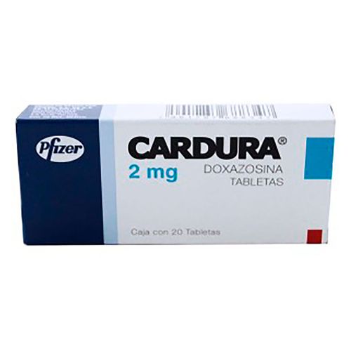Tabletas Cardura 2mg Caja con 20 Tabletas