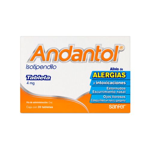 Tabletas Andantol 4mg Caja con 20 Tabletas