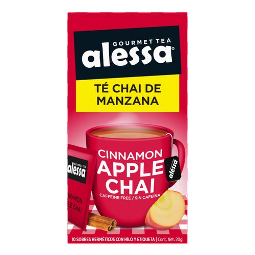 Té Gourmet Alessa Cinnamon Apple Chai con 10 Sobres
