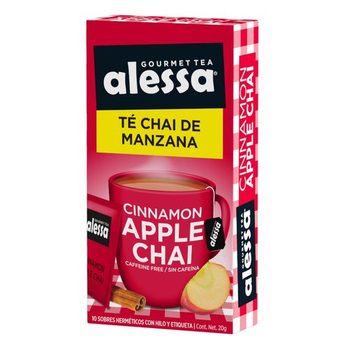 Té Gourmet Alessa Cinnamon Apple Chai con 10 Sobres