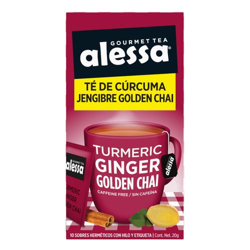 Té Gourmet Alessa Turmericgingergolden Chai 10 Sobres 20g