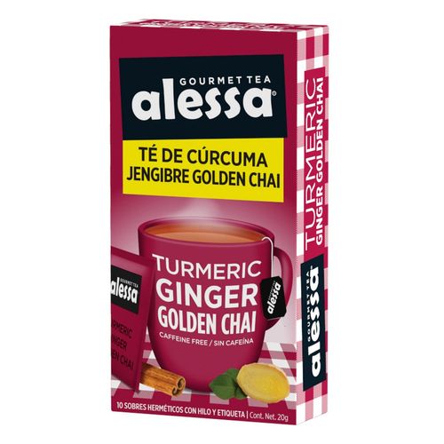 Té Gourmet Alessa Turmericgingergolden Chai 10 Sobres 20g