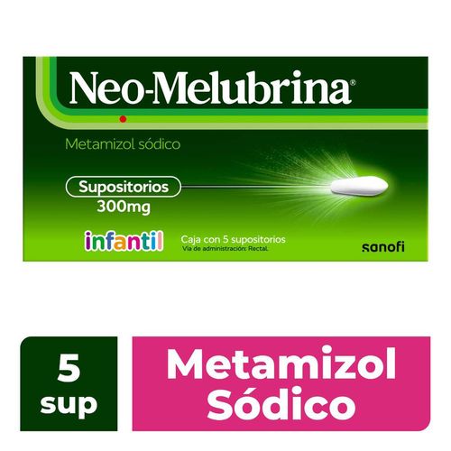 Supositorios Infantiles Neo-Melubrina con Metamizol Sódico 5 Piezas x 300 mg