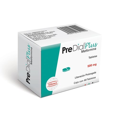Tabletas PreDial Plus 500mg Liberación Prolongada Caja con 60 Tabletas