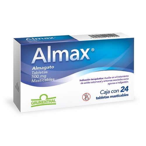 Tabletas Masticables Almax 500mg Caja con 24 Tabletas