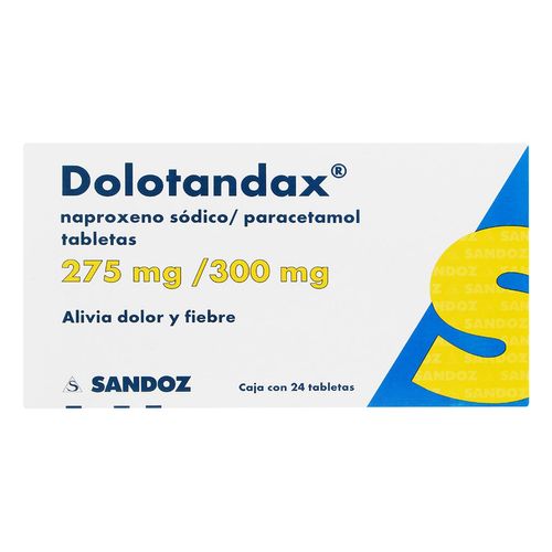 Tabletas Dolotandax 275mg/300mg Caja con 24 Tabletas