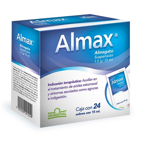Supensión Almax 1.5g/15ml Caja con 24 Sobres de 15ml
