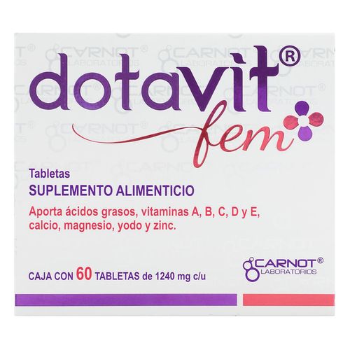 Suplemento Alimenticios Dotavit Fem Caja con 60 Tabletas