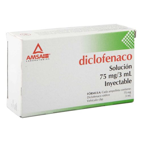 Solución Inyectable Diclofenaco 75mg/3ml Caja con 2 Ampolletas de 3ml