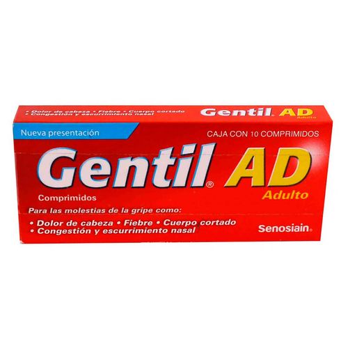 Comprimidos Gentil AD Adulto Caja con 10 Comprimidos