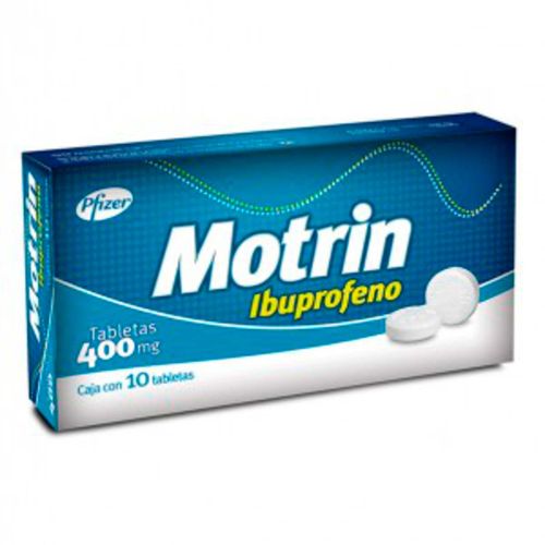 Tabletas Motrin 400mg Caja con 10 Tabletas