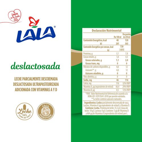 Leche UHT Lala Semi Deslactosada 1.5L
