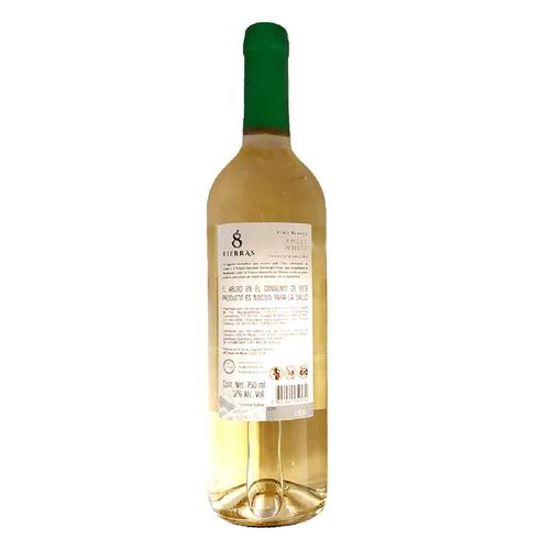 Vino Blanco 8 Tierras Semi Dulce Chile 750ml