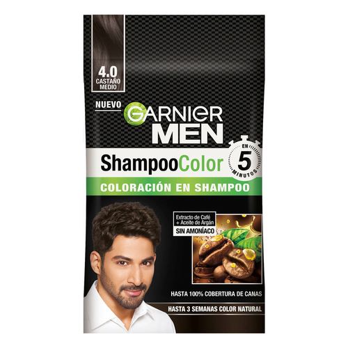 Shampoo Color Garnier Men Tono 3.0 Castaño Oscuro 30.95g