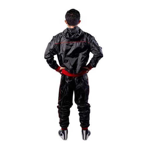Traje Sauna Fino Seyer Con Capucha, Sudadera y Pantalón Negro Talla Grande