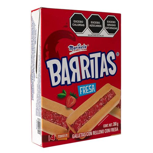 Galletas Marinela Barritas Fresa 268g contiene 4 paquetes