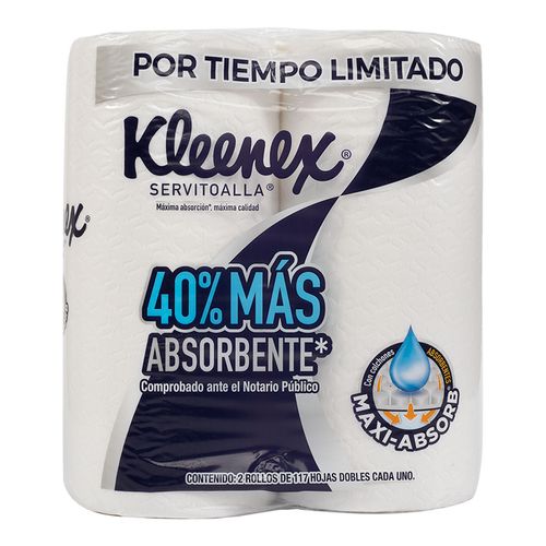 Servitoallas Kleenex máxima absorción 2 rollos
