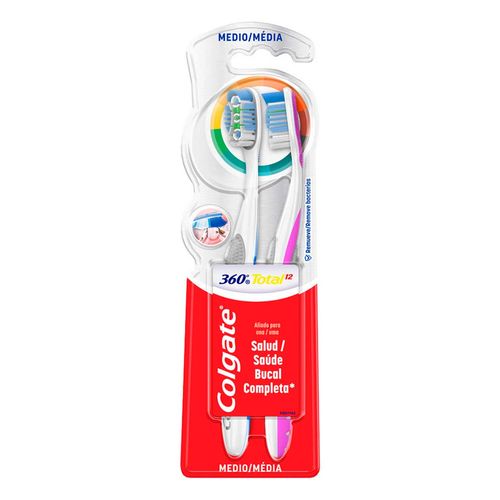 Cepillo de Dientes Colgate 360° Surround Mediano 2 Piezas