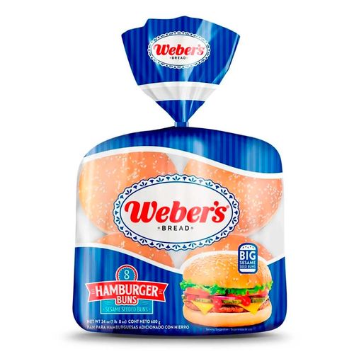 Pan Webers Hamburguesa 680g