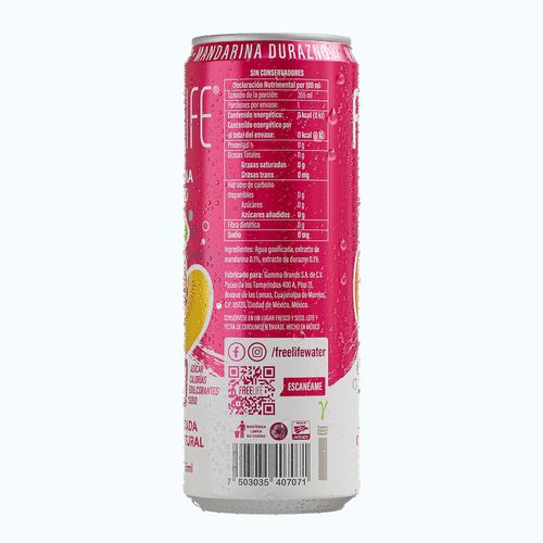 Agua Gasificada Free Life Man Dur 350ml