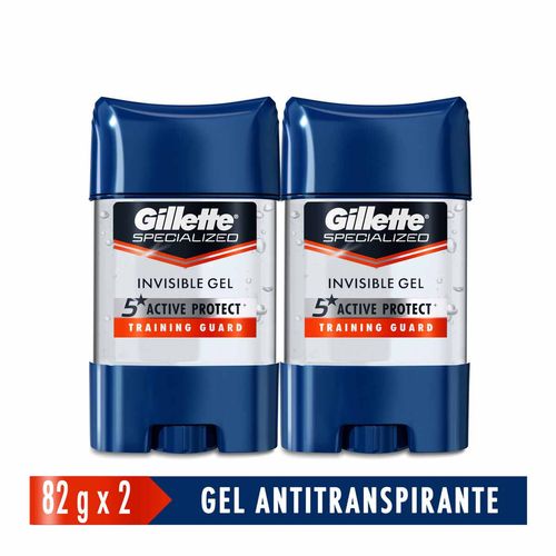 Antitranspirante en Gel Invisible Gillette Specialized Training Guard 82g 2 Unidades