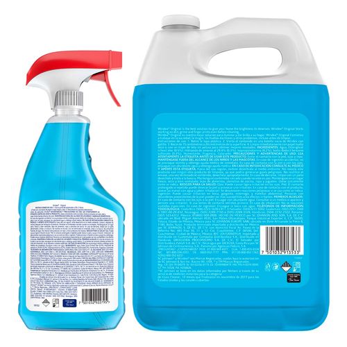 Limpiador de Vidrios Líquido Windex Original Gal + Atomizador 640ml