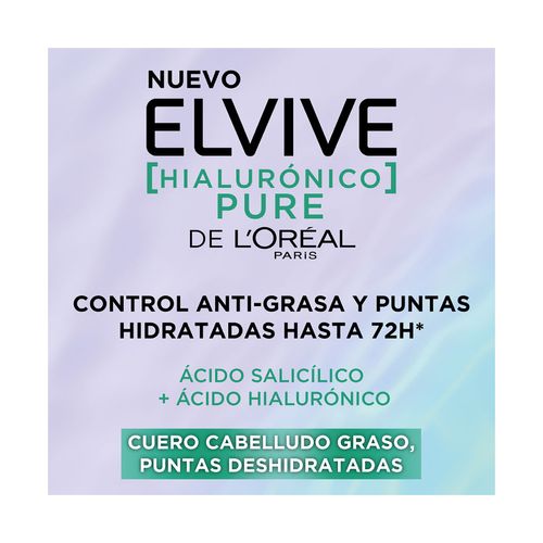 Shampoo L'Oréal Paris Elvive Hialurónico Pure Hidra Purificante 680ml