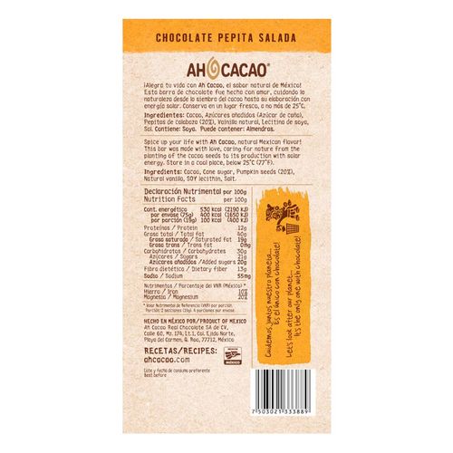 Chocolate Ah Cacao Pepita Salada 75g
