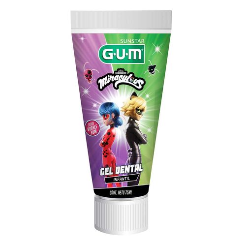 Gel Dental Infantil GUM Miraculous Ladybug Sabor chicle 50ml