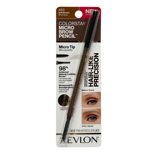 Lápiz de cejas Revlon Colorstay Micro Brow Pencil  454 Soft Brown 0.09gr