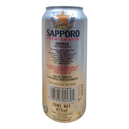 Cerveza Sapporo Premium 473ml