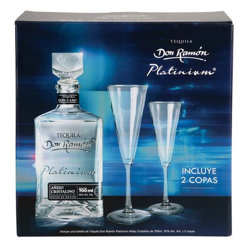 Tequila Don Ramón Añejo 700 ml con 2 copas