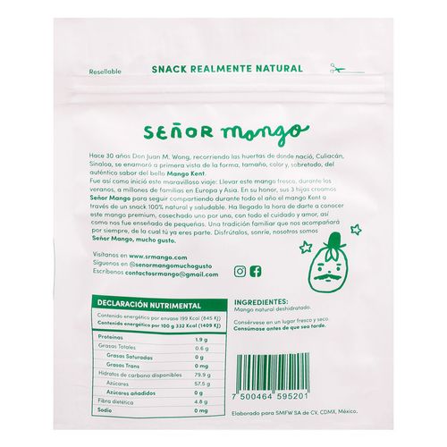Snack Señor Mango Mango Natural 60 Gr