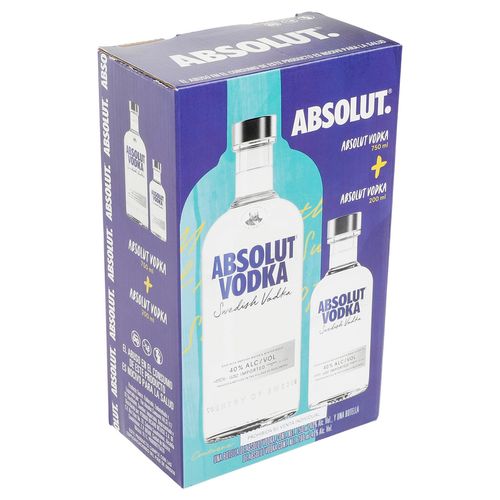 Vodka Absolut Blue 750ml + Absolut Vodka Blue 200ml