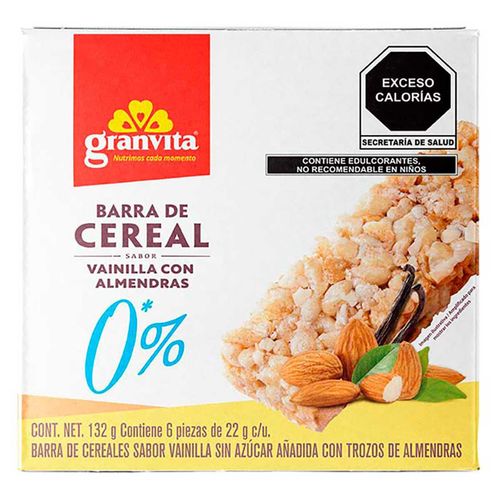 Barra Granvita 0% Azúcar Vainilla con Almendra 132g