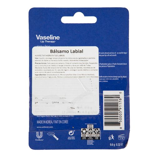 Bálsamo Vaseline Para Labios Rosy 2
